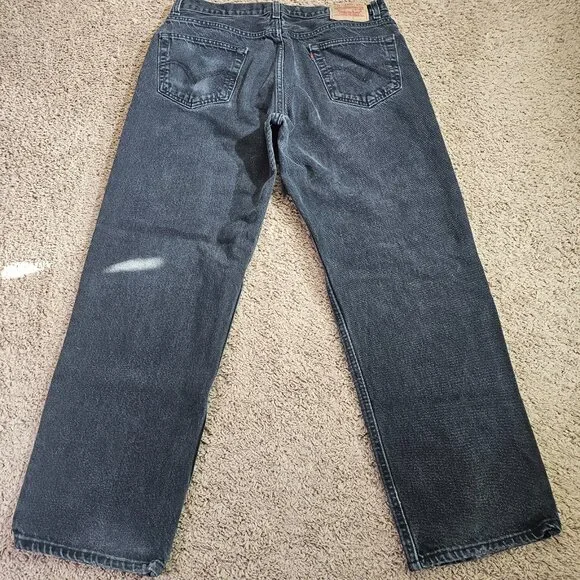 Levis 550 Relaxed Fit Taper Jeans Mens Tag 36x30 Act 35x28.5 Black Faded Wash - Picture 11 of 11